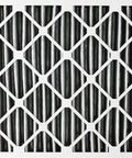 14x14x1 Furnace Air Filters MERV 8 Pleated With Activated Carbon For Odor Busting, front view of filter grid and pleats