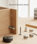 Dual Thread Hanger Bolt for Furniture Assembly and Cabinet Repair Silver Finish Connector for Woodworking Projects visible