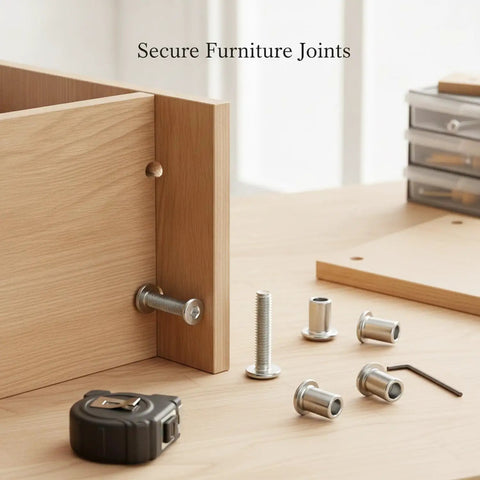 Dual Thread Hanger Bolt for Furniture Assembly and Cabinet Repair Silver Finish Connector for Woodworking Projects visible
