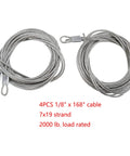 Garage Door Cable And Pulley Kit With 2 Pairs Of Galvanized Aircraft Cables And 4 Heavy Duty 3 Inch Pulley Sheaves Built Tough
