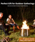 People gathered around a Smokeless 21 Inch Fire Pit With Dual Airflow For Clean Burn Stainless Steel Outdoor Firepit at night