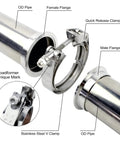 2.5 Inch V Band Exhaust Clamp Set With 304 Stainless Steel Quick Release Flanges For 2.5 Inch OD Piping detailed view