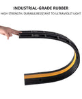 Flexible section of Heavy Duty Rubber Cable Ramp 2 Channel Drive Over Protector for Outdoor Wires and Hoses, 22,000 Lbs Load Capacity