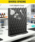 Qugurlid Wall Mounted Lab Drying Rack With 52 Rods And Drainage Outlet Made From Durable Polypropylene showing diverse spacing for various lab equipment.