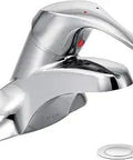 Commercial 4 Inch Centerset Lavatory Faucet With Drain, 1.5 Gpm Chrome Finish, Durable Duralast Ceramic Cartridge