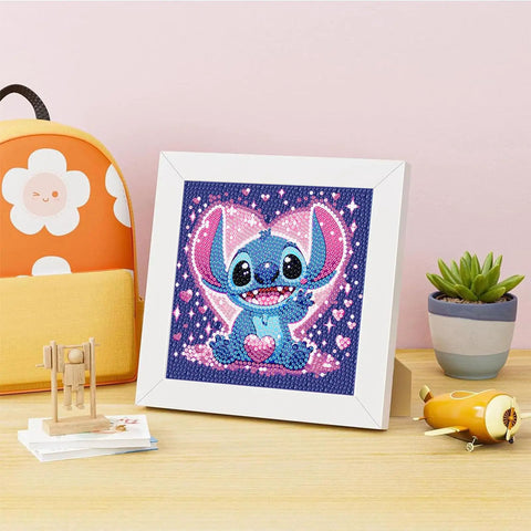 Starter Friendly Diamond Art Painting Kits Six Pack For Beginners Easy DIY Cute Heart Gem Art Sets Frame on Desk 6x6 Inch