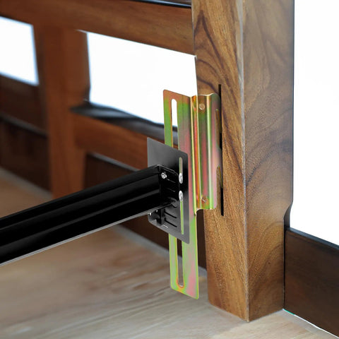 Set Of 4 Bed Frame Conversion Brackets Swaps Bolt On Rig To Hook On Fit With Absolutely Zero Hiccups Universal Headboard Mounting Clamps on wooden frame.