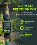 Digital Water Flow Meter For Garden Hose Three Quarter Inch GHT Flow Tracker For Real Time Rate And 7 Day Averages Single Session And Total Readouts Accurate Within About Five Percent Helps You Save Water And Cut Your Water Bill. on hose