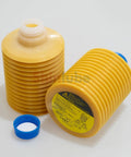 MY2-7 Cartridge Grease 700cc For Sumitomo Injection Molding Machines, mineral and synthetic blend, yellow ribbed cartridge with blue cap.