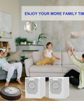 Family enjoying time while Roomba Compatible 16 Pack Vacuum Replacement Bags clean living room autonomously