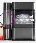 Countertop Nugget Ice Maker With WiFi Connectivity For Smart Home Kitchens Fast Chewy Ice On Tap Black Stainless Finish with side tank