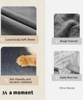 Comparison of luxuriously soft sheen and pet-friendly Pack of 4 Outdoor Pillow Covers 18x18 Inches Blue vs rough textured alternatives.