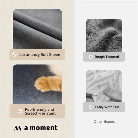 Comparison of luxuriously soft sheen and pet-friendly Pack of 4 Outdoor Pillow Covers 18x18 Inches Blue vs rough textured alternatives.