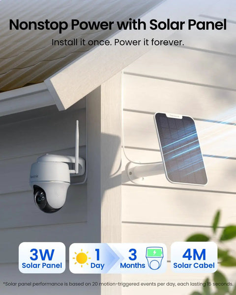 Wire Free Outdoor Security Camera With Solar Power And 5MP 2K Plus Color Night Vision Pan Tilt Supports 2.4 GHz And 5 GHz WiFi Home Hub Compatible Argus PT Solar Panel Bundle