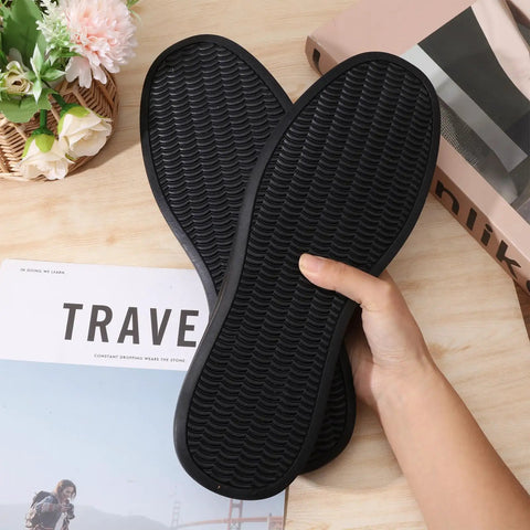 Full Soles Rubber Replacement For Sneakers And DIY Shoes Wear Resistant With Raised Grain Non Slip Pad Black 302x107x23 mm