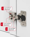 Tough As Nails Soft Close Cabinet Hinges 30 Pack Half Overlay Concealed Door Hardware Adjustable Brushed Nickel Fittings with adjustments