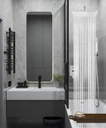 Wall Mount Shower System With Square Rain Shower Head And Hand Sprayer 12 Inch Polished Chrome Finish Rough In Valve Body And Trim Kit
