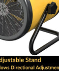 Electric Forced Air Heater With 5120 BTU EUH1500, Built-In Thermostat And Overheat Shutoff, Adjustable Stand close-up view