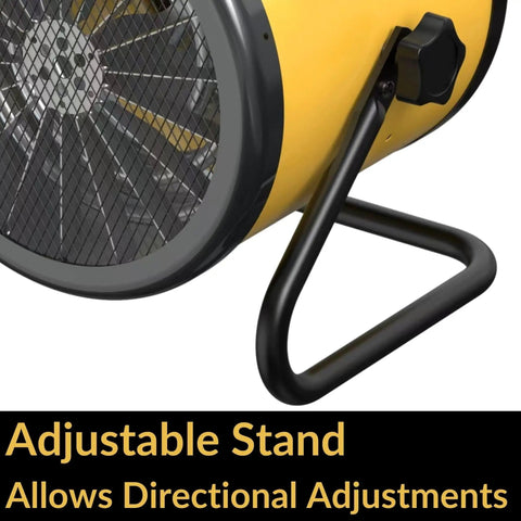 Electric Forced Air Heater With 5120 BTU EUH1500, Built-In Thermostat And Overheat Shutoff, Adjustable Stand close-up view
