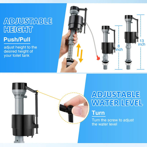 Turn Around Your Leaky Tank Fast With This 3 Inch Adjustable Flush Valve Kit featuring adjustable height and water level controls.