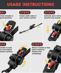 Usage instructions for Heavy Duty Self Retracting Ratchet Straps 1 Inch Wide 12 Feet Long With 1500 Lb Break Strength