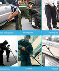 Under Vehicle Inspection Mirror With 2X Magnification Waterproof Foldable Adjustable Angle Lightweight Acrylic Mirror used by security personnel for vehicle checks in various locations such as border checkpoints and parking lots.