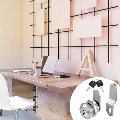 Five Eighth Inch Cabinet Cam Lock Set Keyed Alike Five Pack Cylinder Locks For File Drawers Desks Mailboxes RV Compartments