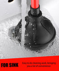 Heavy Duty Toilet Plunger 6 Pack Built With Long 20.5 Inch Handle And Four Inch Cup For Bathroom Drain Unclogging in action.