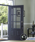 Open door with Keyless Front Door Lock Set With Keypad Deadbolt Silver Finish Single Cylinder Handle Set With Curved Handle
