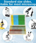 120 Lab Grade Microscope Slides With Specimens Set for Kids and Adults, All-In-One STEM Biology Kit for Homeschool and Classrooms, Botany, Zoology, Microbiology, Histology, and Cells, standard size slides in storage case
