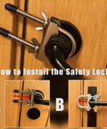 Installation of Heavy Duty Portable Door Lock For Outward Swing Doors Adjustable Stainless Steel Travel Security Device