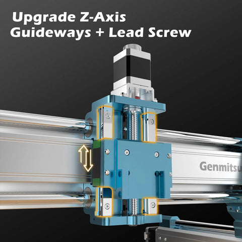 Genmitsu SainSmart 4040-PRO MAX CNC router gantry with blue carriage and lead-screw drive