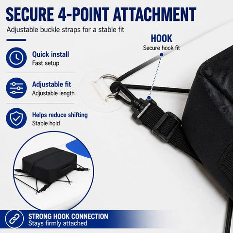 Front Deck SUP Storage Bag With Insulated Cooler Compartment For Tahoe Cascade 12ft 6in Paddle Boards 4-point strap attachment
