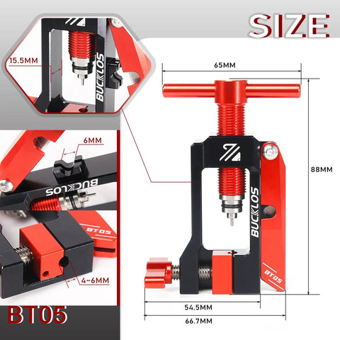 Smooth Operator 2 In 1 Hydraulic Disc Brake Needle Driver Insertion Tool With Heavy Duty Aluminum Tubing Cutter dimensions and features.