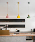 Cone Pendant Lights 3 Pack For Kitchen Island Small Nordic Barn Style Pendant Fixtures Pink Indoor Ceiling Lighting