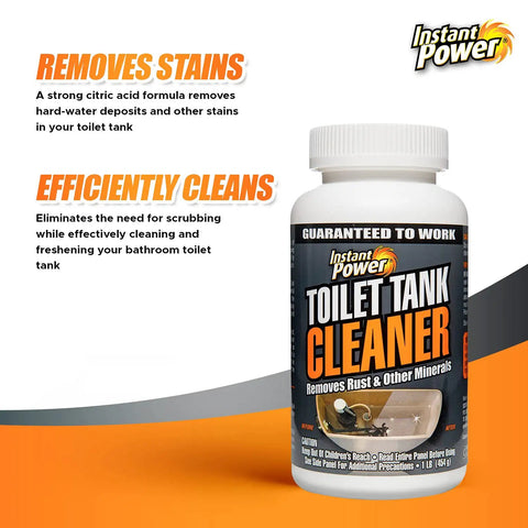 Powerful Toilet Tank Cleaner Powder With Citric Acid Removes Rust And Mineral Build Up No Scrub Needed For A Sparkling Bathroom Tank 16 Oz Fast Acting Formula Keeps Your Tank Fresh And Clean bottle front view