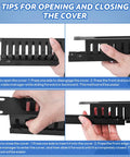 Tips for opening and closing cover on 2 Pack 19 Inch 1U Server Rack Cable Management Kit with 24 Slot Horizontal Cable Raceway