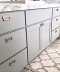 Bathroom cabinet painted with All In One Refinishing Paint For Furniture And Cabinets Quart Soft Gray No Stripping No Sanding