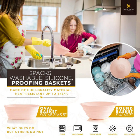 Two women using Ultimate Sourdough Starter Kit With Banneton Proofing Baskets 14 Piece Bread Making Set in kitchen.