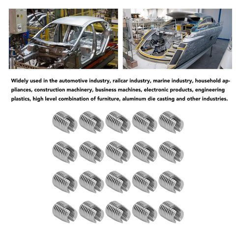Self Tapping Stainless Steel Thread Repair Inserts Kit, Slotted Wire Thread Inserts For Quick Fixes In Aviation, Automotive, Marine, And Industrial Machinery, Easy Install, Durable Repair For Stripped Threads, stainless steel inserts