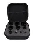 Heavy Duty 10Pcs Serrated Brazing Hole Saw Drill Bits Kit With EVA Guide Jig For Tough Jobs, Carbon Steel Toolset With Thickened Carborundum Coating That Cuts Smoothly Through Metal And Plastics Like A Boss, in zip case