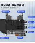 Beefy Six Channel Integrated Vacuum Generator With Hella Suction Power rapid pressure detection smooth exhaust flow and airtight sealing for heavy daily shop grind and production lines, industrial vacuum pump close-up.