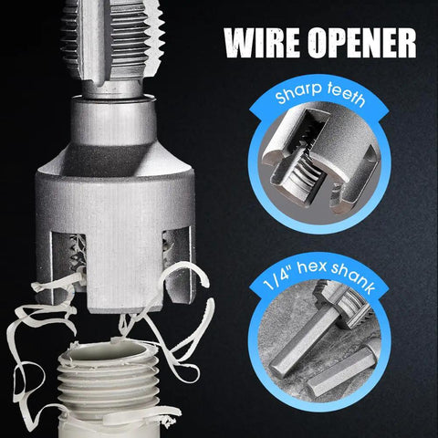 Hoehew Electric Pipe Threader Kit With Internal And External Cutting For One Half Inch And Three Quarter Inch Pvc And Ppr Pipes Upgraded Drill Compatible Re threading Tool Precision Dies with wire opener feature
