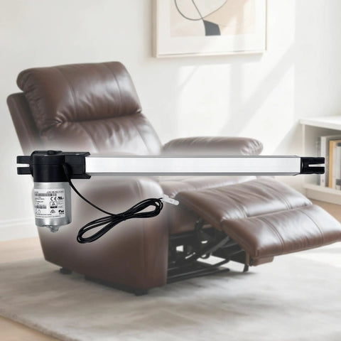 Power Recliner Lift Chair Linear Actuator Replacement For 19B Motor Model JLDQ.19B.492.311K01 in a reclined sofa