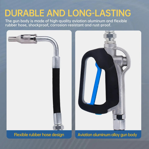 Air Operated Oil Control Valve Dispenser Nozzle With Ergonomic Handle And Locking Switch Pro Grade Heavy Duty Oil Gun