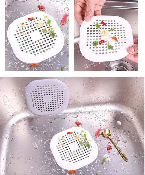 Two Pack Hair Catcher Drain Stopper For Shower And Tub With Strong Suction Cups Water Trap Sink Cover in kitchen sink.