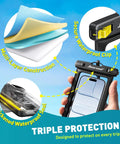 IPX8 Waterproof Phone Pouch For iPhone 17 16 15 14 Pro Max Cruise Ready Dry Bag with secure clip and multilayer seal