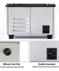 Professional Ultrasonic Jewelry Cleaner Machine With Thirty Five Watt Motor And Zero Point Eight Liter Tank featuring silicone foot pad and power socket.