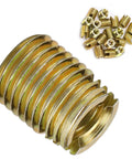 Top Pick Heavy Duty 20Pcs Carbon Steel Self Tapping Thread Inserts Yellow Zinc Plated close-up view with various sizes.