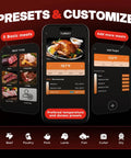 Smart Wireless Meat Thermometer With 6 Sensor Array 0.5S Instant Read IP67 Waterproof Digital Food Thermometer for BBQ Grill with app interface.